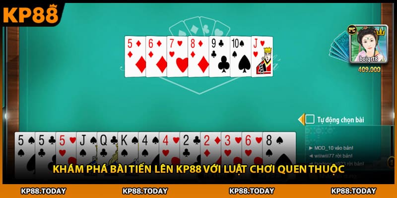 Khám phá bài tiến lên KP88 với luật chơi quen thuộc