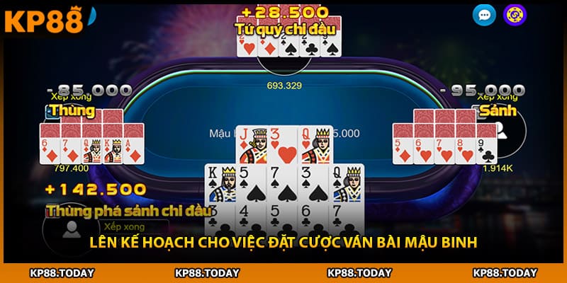 Lên kế hoạch cho việc đặt cược ván bài mậu binh